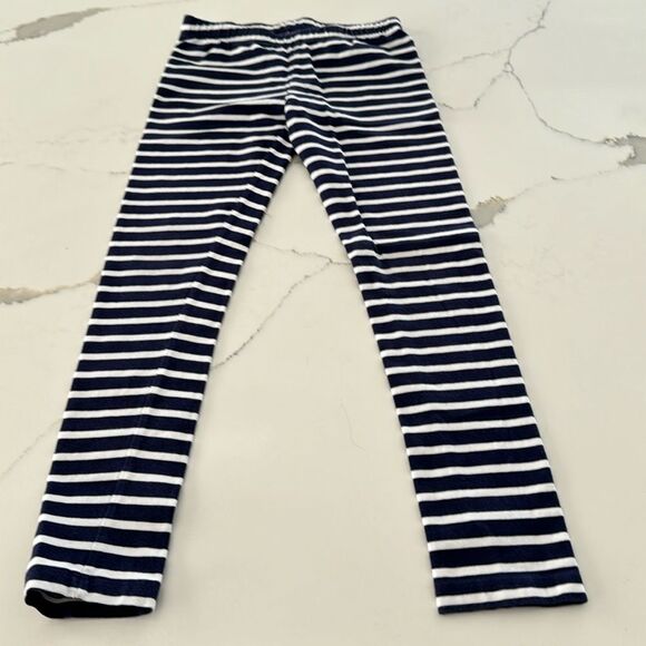 Gymboree Girl’s Navy&white stripe leggings. Size Medium 7-8. - Picture 1 of 3